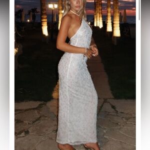 Elegant White Sequin Dress